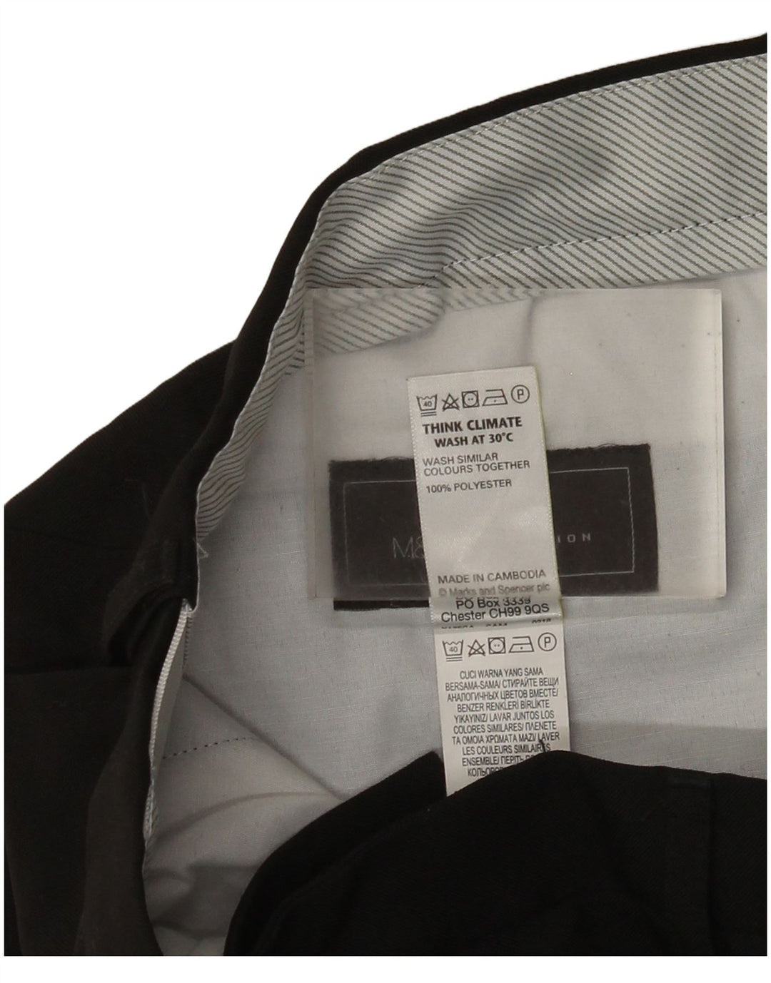 Мужские прямые классические брюки Marks & Spencer W32 L31 черные