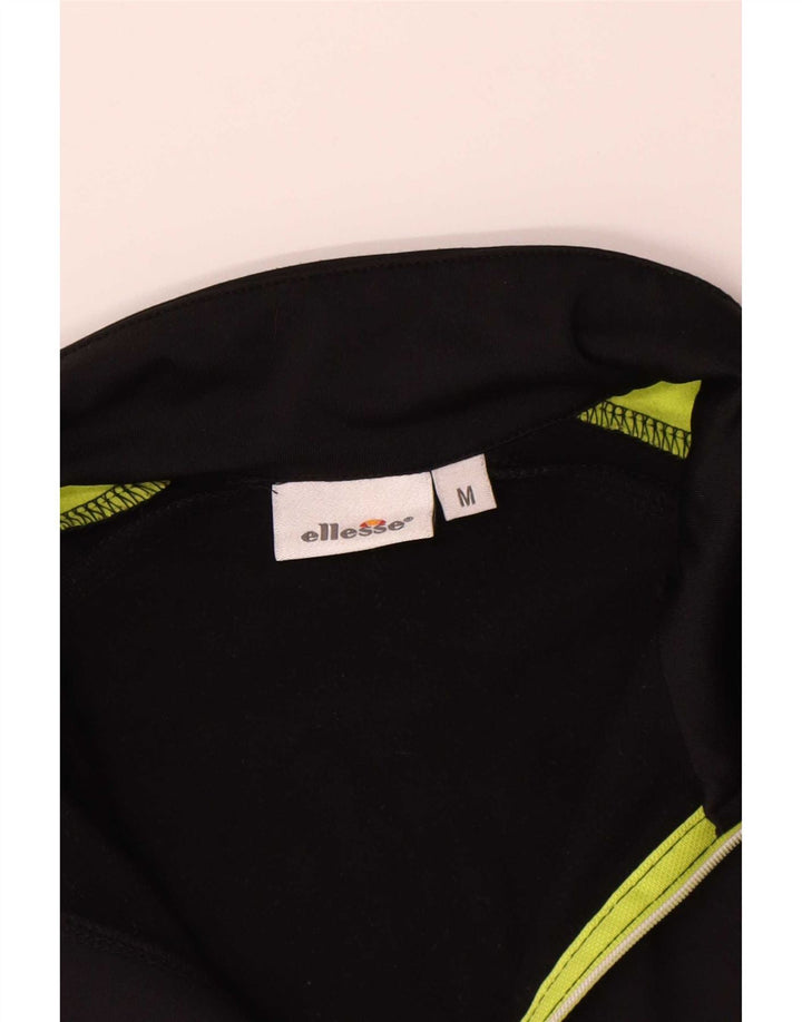 Ellesse Мужской пуловер с воротником на молнии спортивный костюм Верх средний черный цветной блок