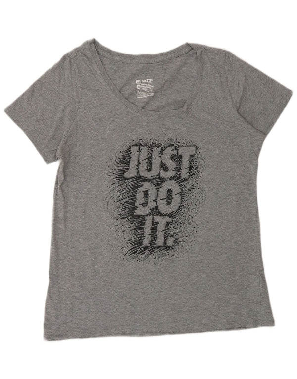 Женская футболка с рисунком Nike Top UK 18 XL, серый хлопок