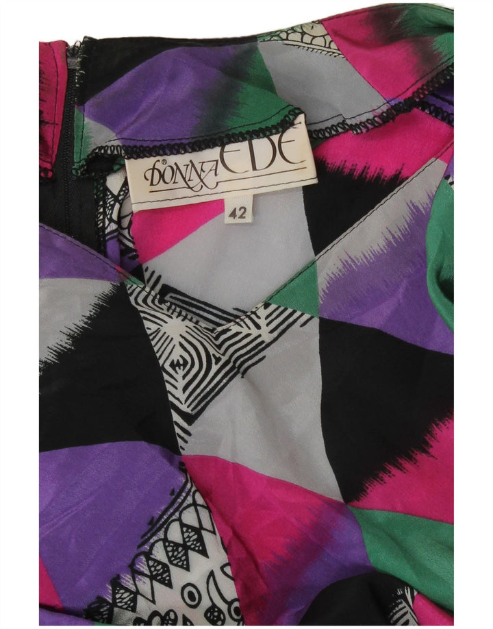 Винтажное женское платье-русалка IT 42, среднее, разноцветное, с геометрическим узором
