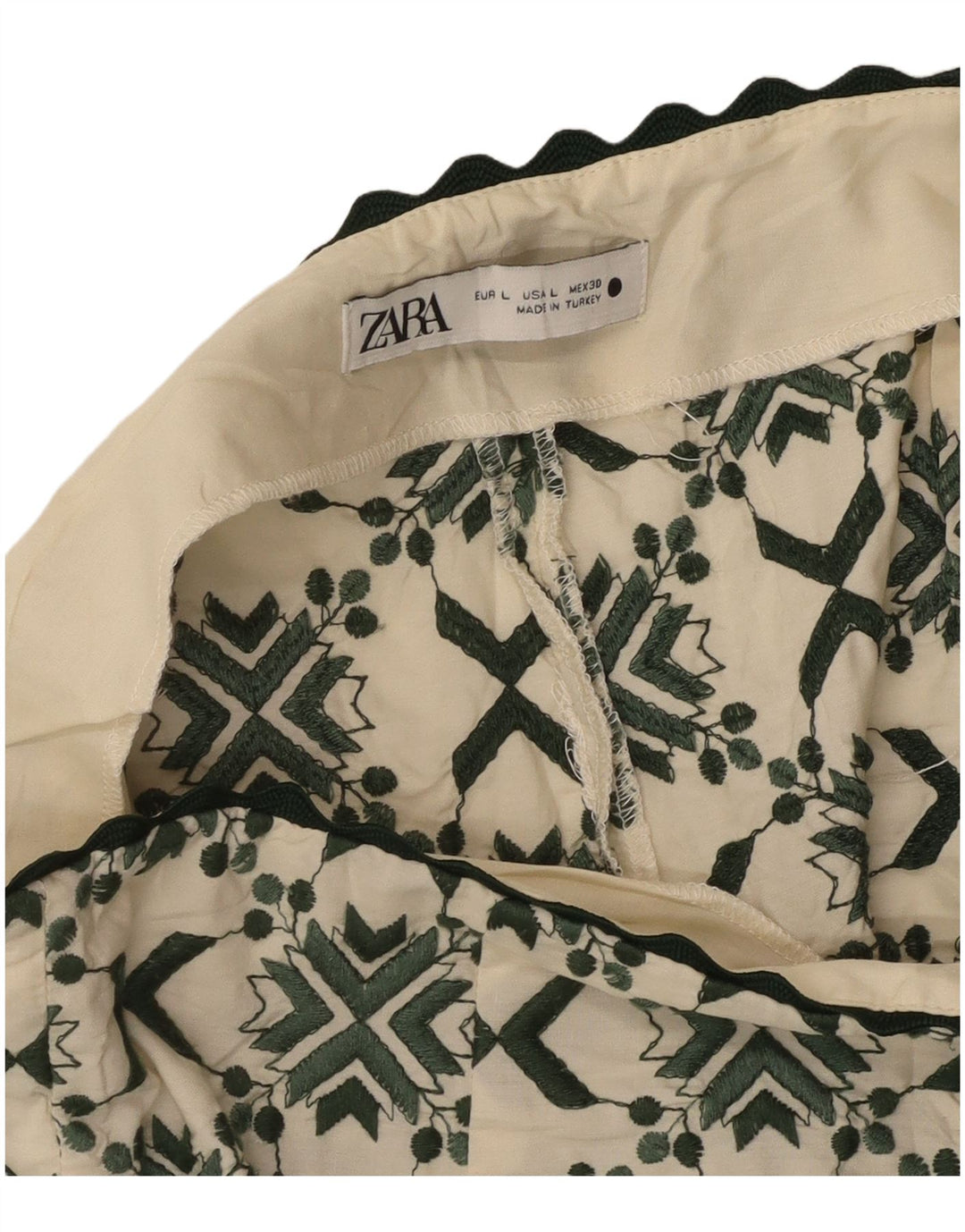 Женские повседневные шорты Zara большого размера W30 Off White с геометрическим рисунком