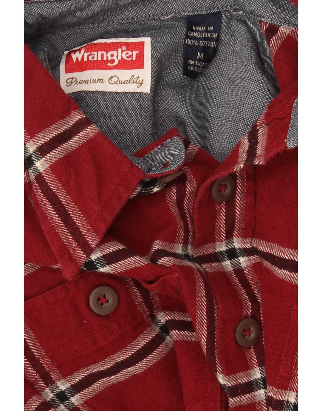 Мужская фланелевая рубашка Wrangler, хлопковая красная клетка среднего размера