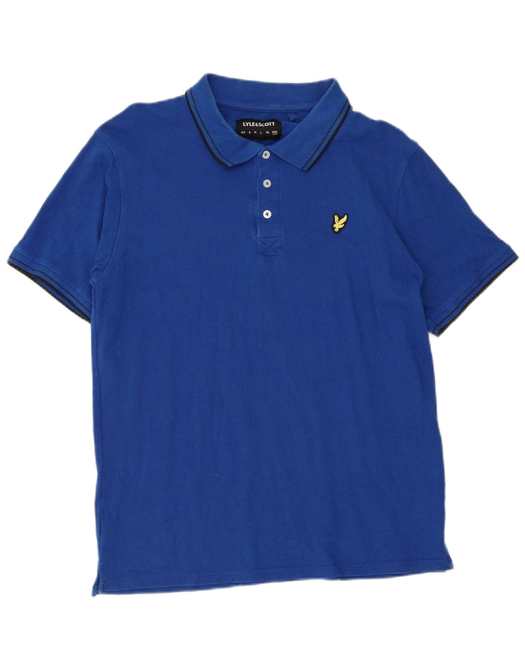 Мужская рубашка-поло Lyle & Scott 2XL, хлопок в синюю полоску