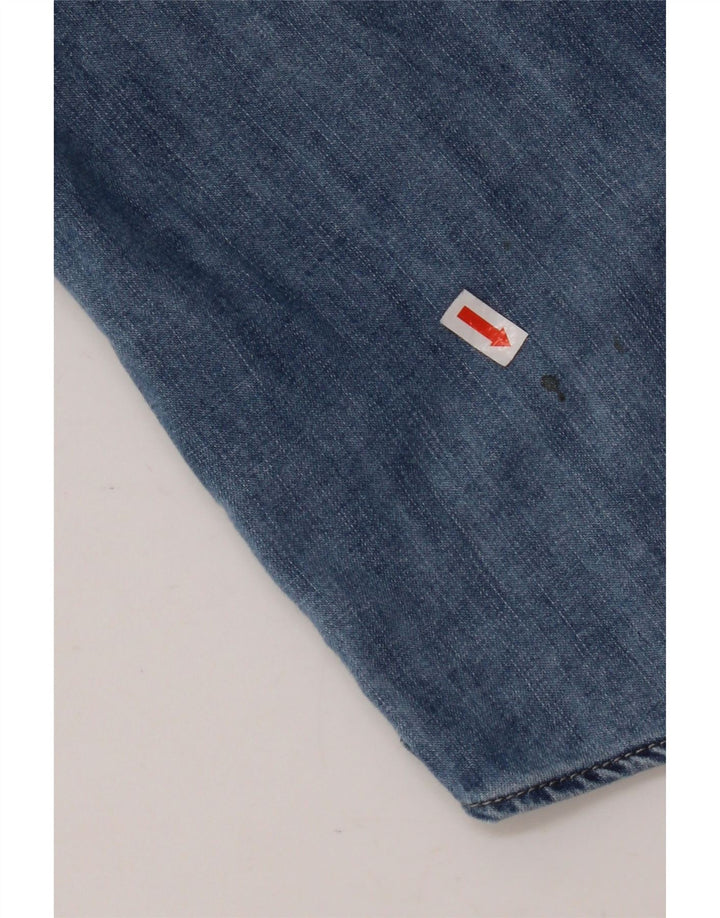 Мужская джинсовая рубашка REPLAY, большая синяя хлопковая ткань