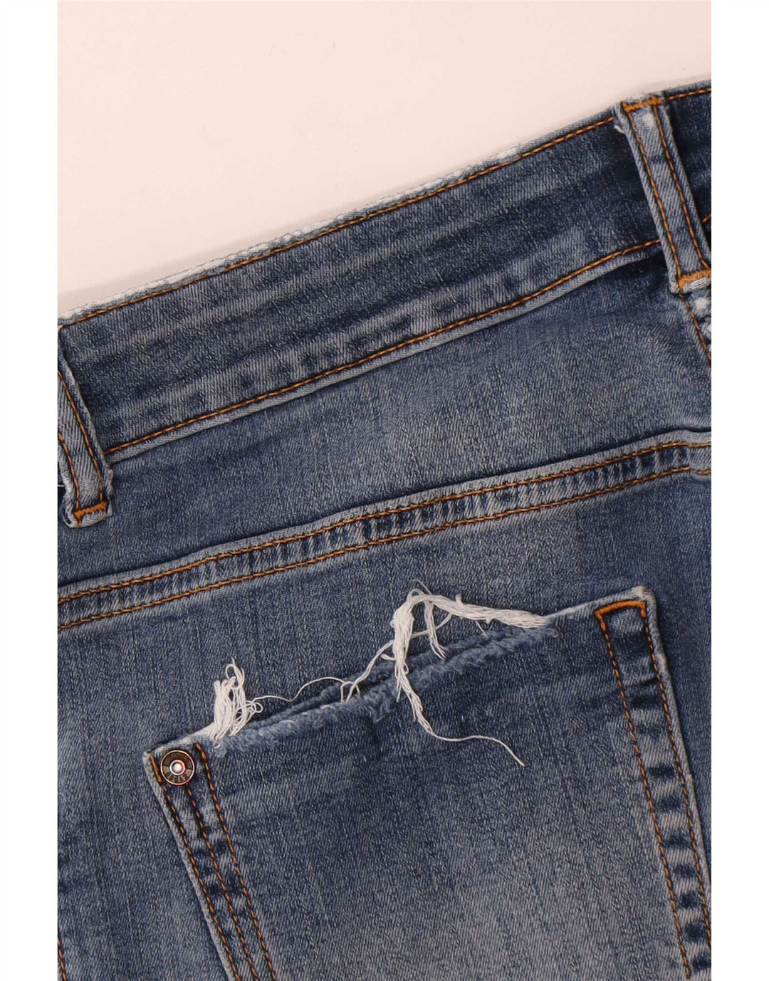 Женские потертые джинсы скинни Zara W28 L27 синие