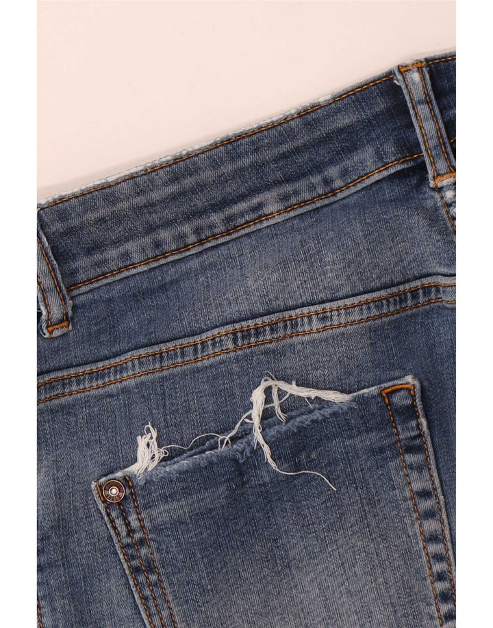 Женские потертые джинсы скинни Zara W28 L27 синие