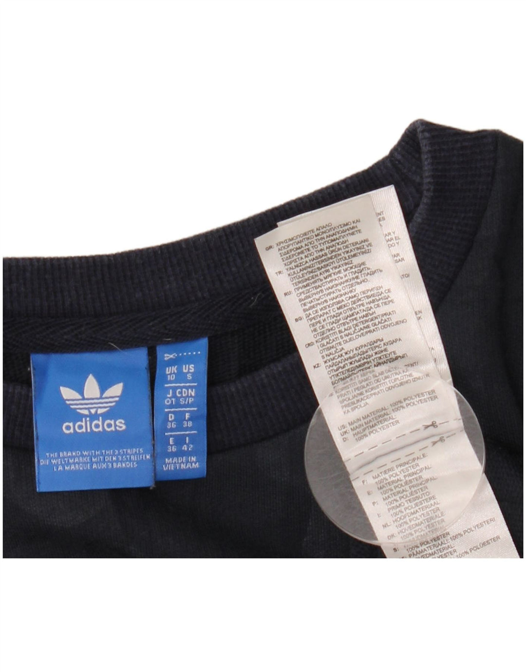 Женский джемпер оверсайз ADIDAS UK 10, маленький, темно-синий