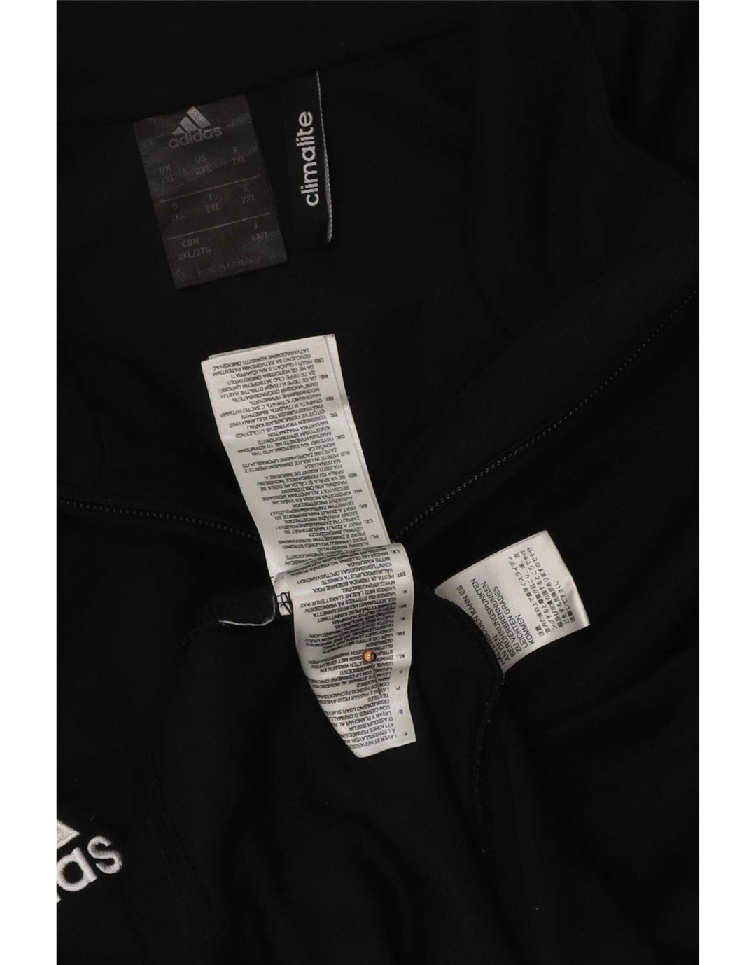 Мужской пуловер с воротником на молнии Adidas Climalite, спортивный костюм 2XL, черный полиэстер