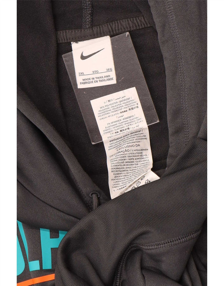 Мужской джемпер с капюшоном Nike Miami Dolphins 3XL, серый полиэстер