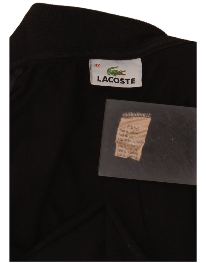 Женская рубашка поло Lacoste, размер 42, большая, черная, хлопок