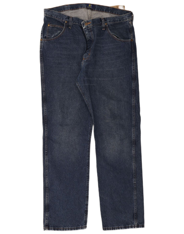 Мужские прямые джинсы Wrangler W38 L32 синие, хлопок