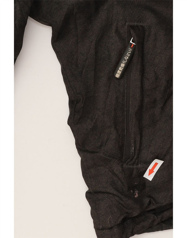 SUPERDRY Мужская ветровка с капюшоном UK 36, маленькая серая с узором «в елочку»