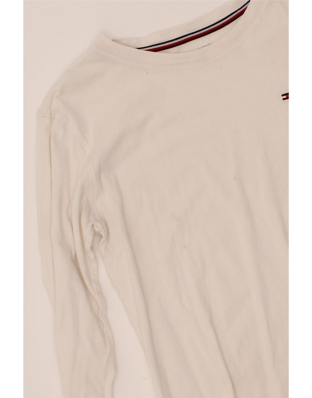TOMMY HILFIGER Boys Top Long Sleeve 12-13 Years White Cotton Vintage Tommy Hilfiger and Second-Hand Tommy Hilfiger from Messina Hembry 