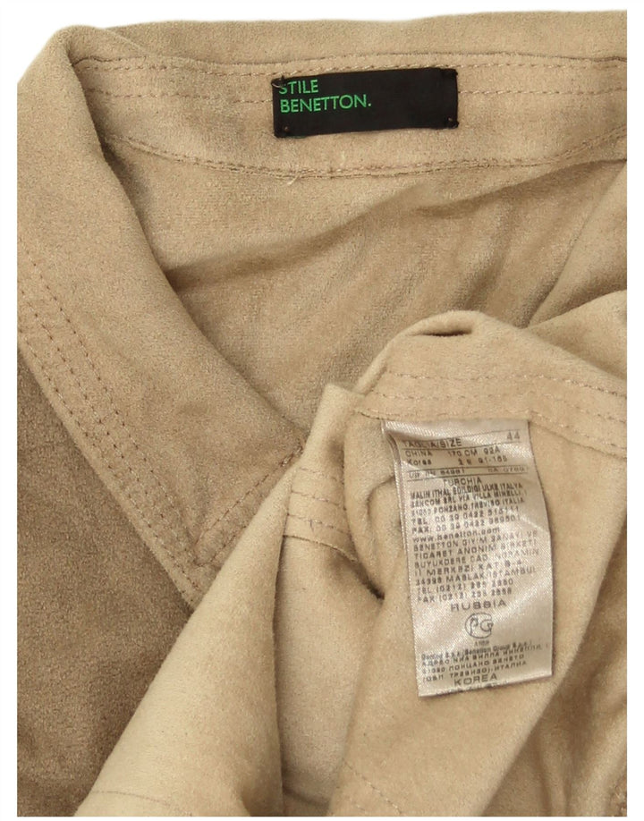 Женский укороченный бомбер Benetton IT 44, средний бежевый, полиэстер