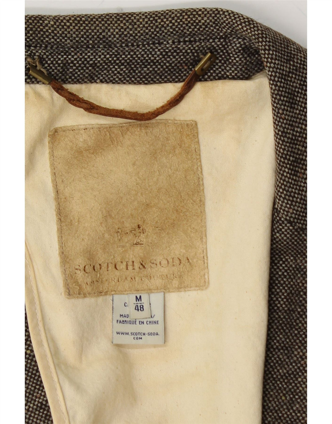 Мужской пиджак на 1 пуговице SCOTCH & SODA IT 48 Средний Коричневый