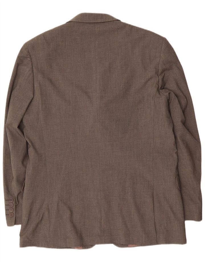 Мужской пиджак-стрейч с 3 пуговицами Massimo Dutti UK 46 XL, коричневый полиэстер