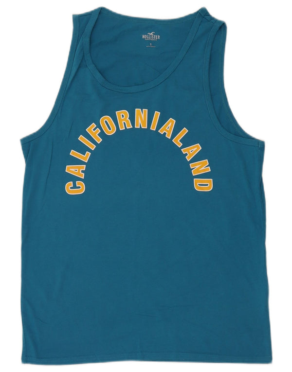 HOLLISTER Мужской жилет с рисунком, маленький синий, хлопок