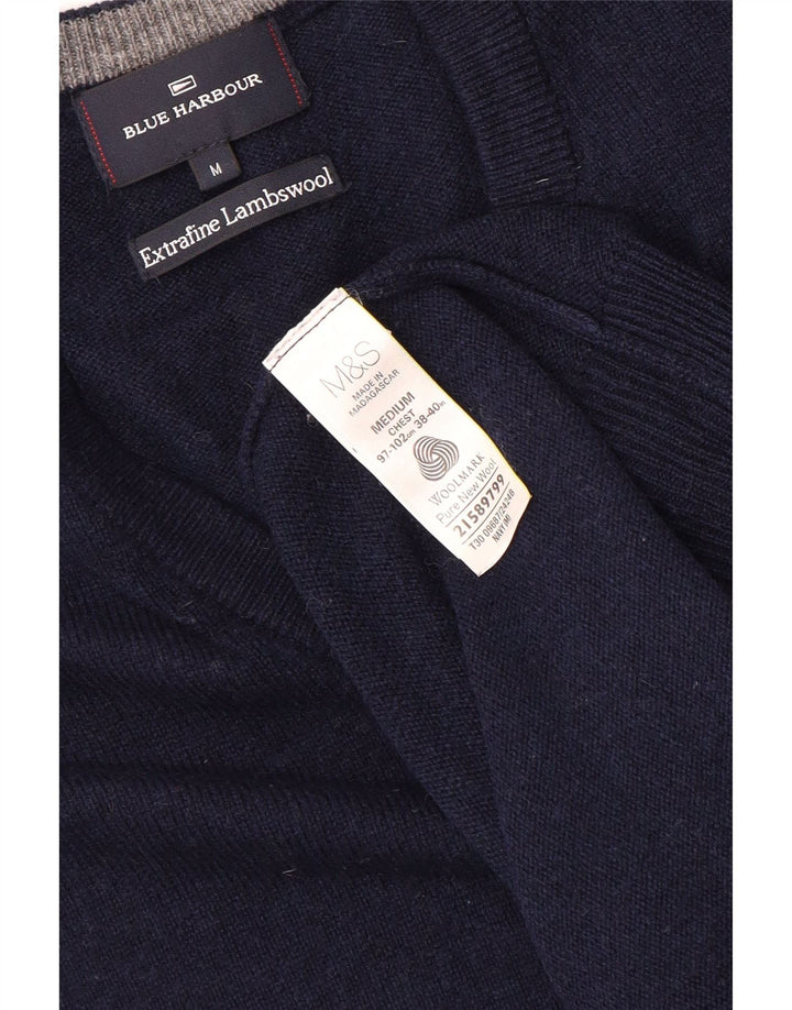 Мужская майка MARKS & SPENCER Blue Harbor Vest, средний темно-синий шерстяной топ