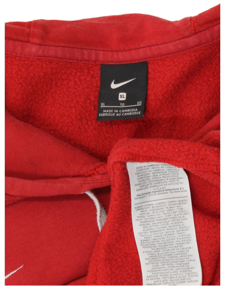 Мужская толстовка с капюшоном Nike XL, красный хлопок