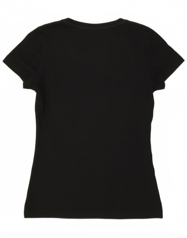 Женская футболка с рисунком Adidas Top UK 4/6 XS, черный хлопок