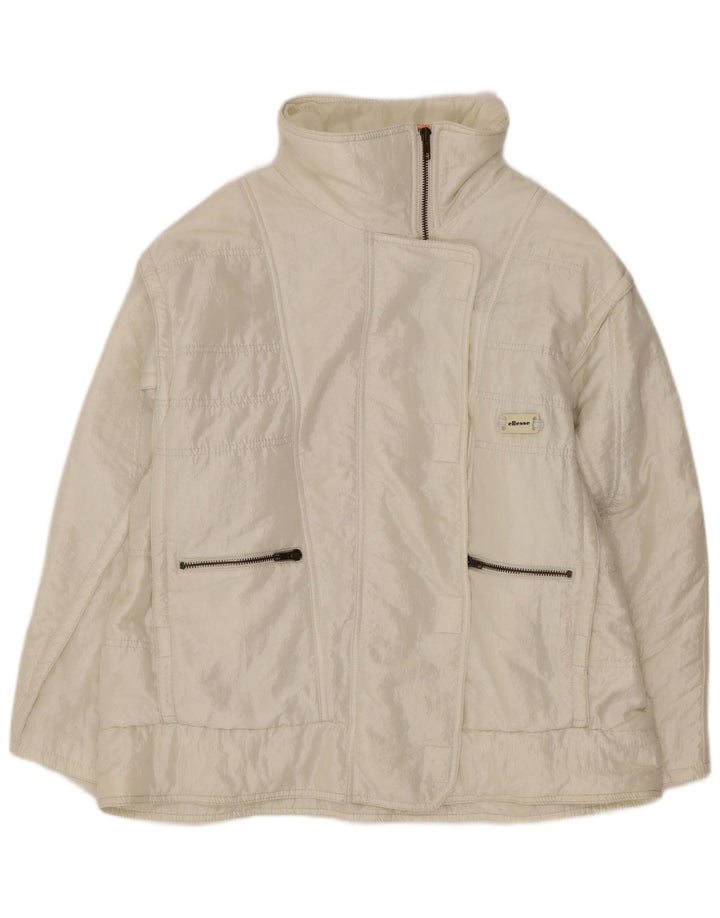 Ellesse Женская стеганая куртка свободного кроя IT 48 XL Белый Нейлон Ретро