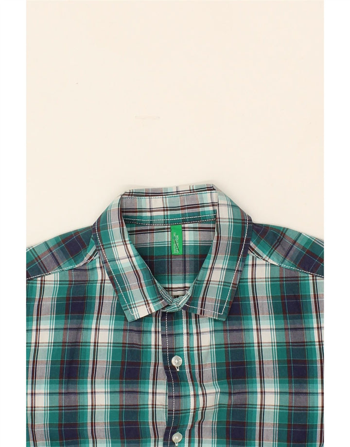 BENETTON Mens Shirt Small Green Check Cotton Vintage Benetton and Second-Hand Benetton from Messina Hembry 