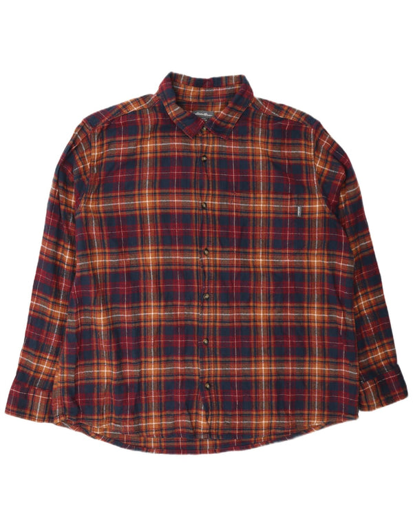 Мужская фланелевая рубашка Eddie Bauer 2XL в разноцветную клетку, хлопок