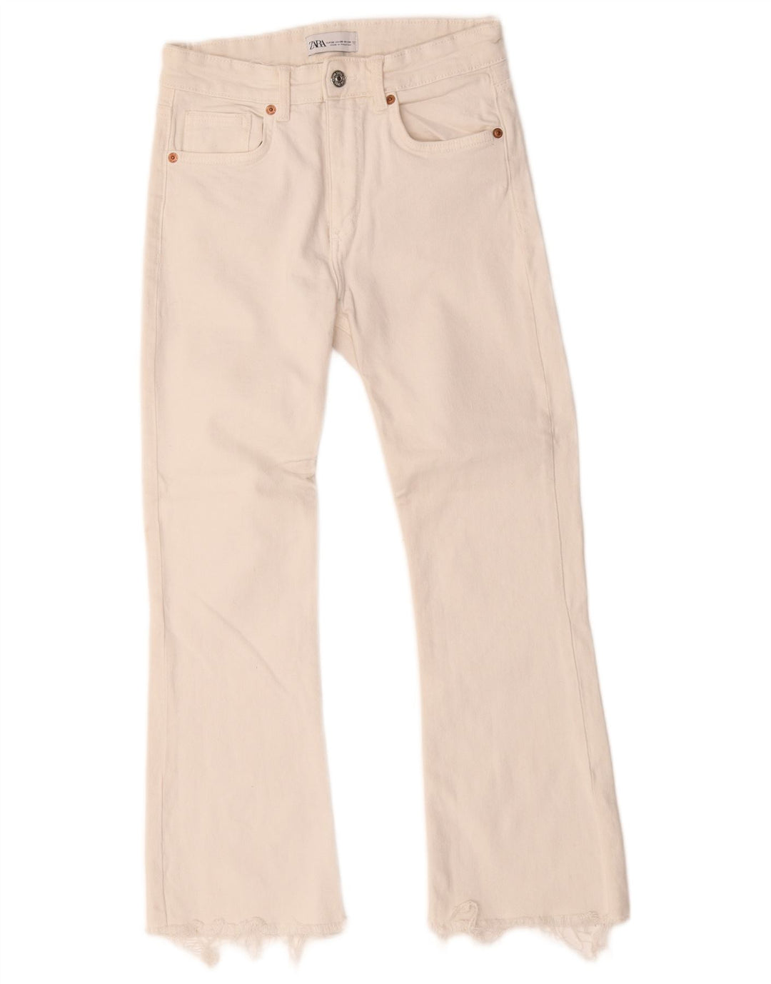 Женские джинсы Bootcut Zara EU 38, маленькие W28 L25, белый хлопок