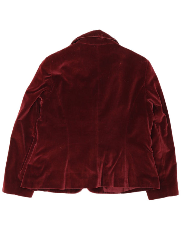 Женский бархатный пиджак с 3 пуговицами Rowland's, Великобритания, 18 XL, бордовый хлопок, хлопок