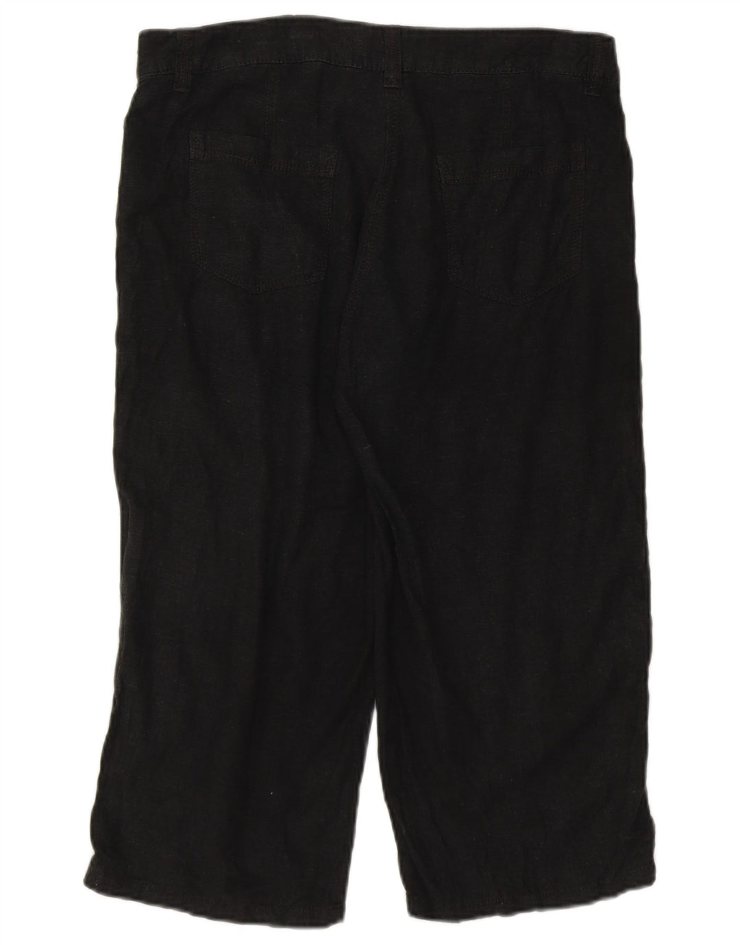 Женские капри Marks & Spencer UK 12 Medium W32, черные льняные брюки