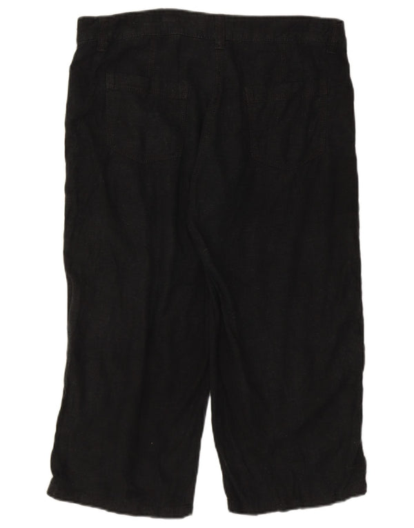 Женские капри Marks & Spencer UK 12 Medium W32, черные льняные брюки