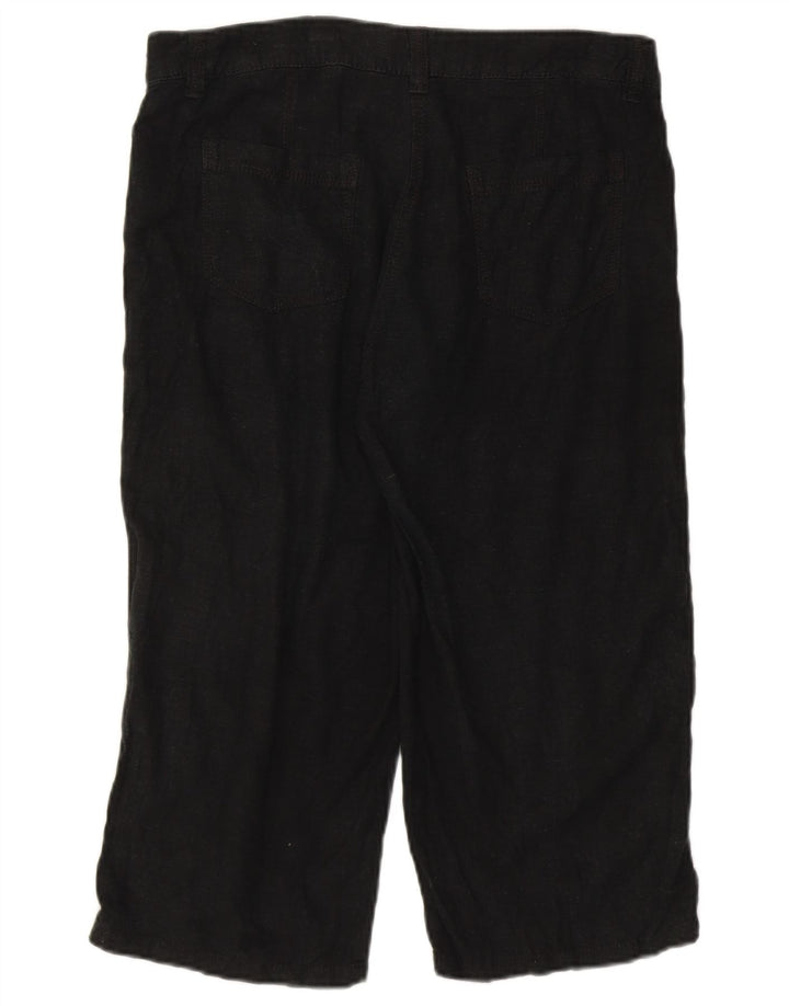 Женские капри Marks & Spencer UK 12 Medium W32, черные льняные брюки