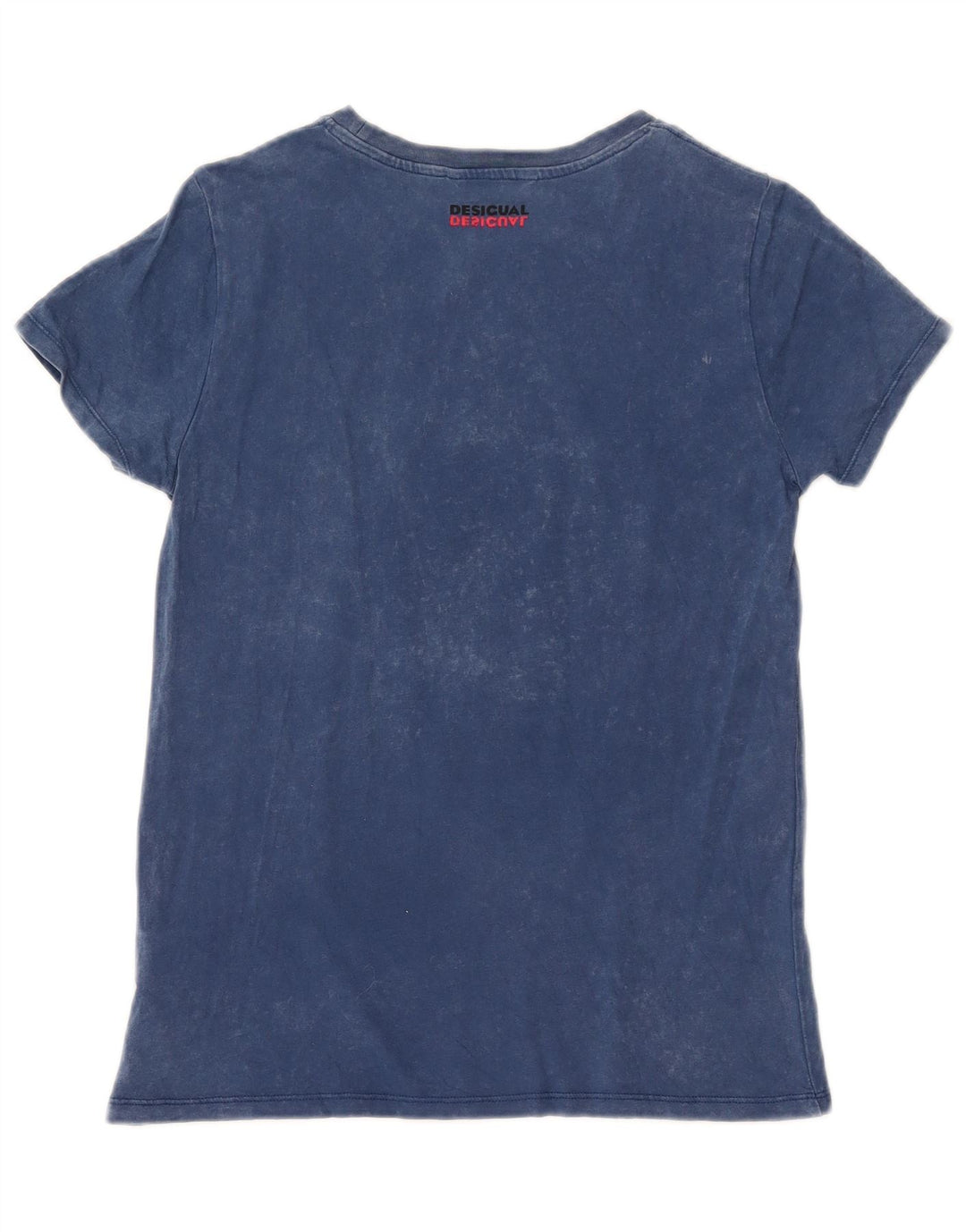 Женская футболка с рисунком Desigual Top UK 10, маленькая, синяя, хлопок