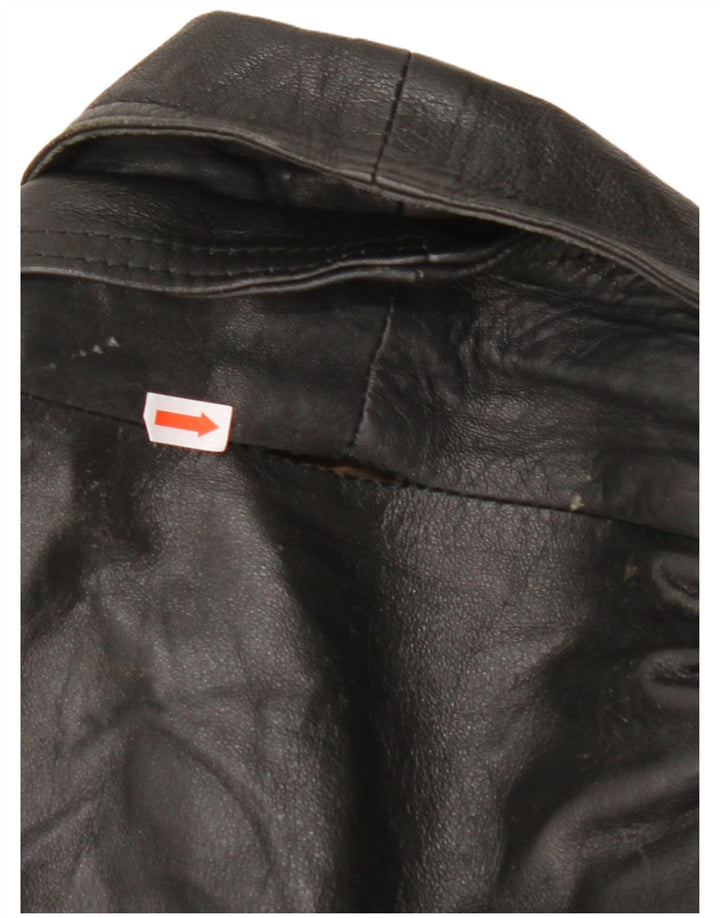 VINTAGE Mens Leather Jacket UK 44 2XL Black