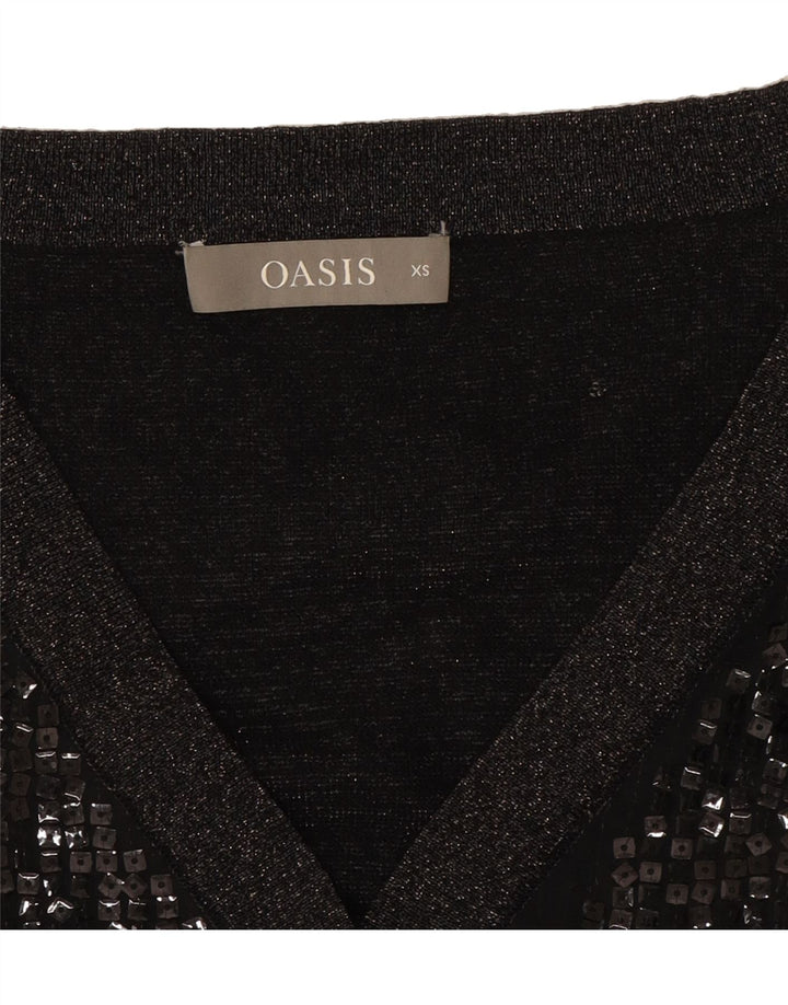 OASIS Womens Batwing Blouse Top UK 6 XS Black Viscose Vintage Oasis and Second-Hand Oasis from Messina Hembry 