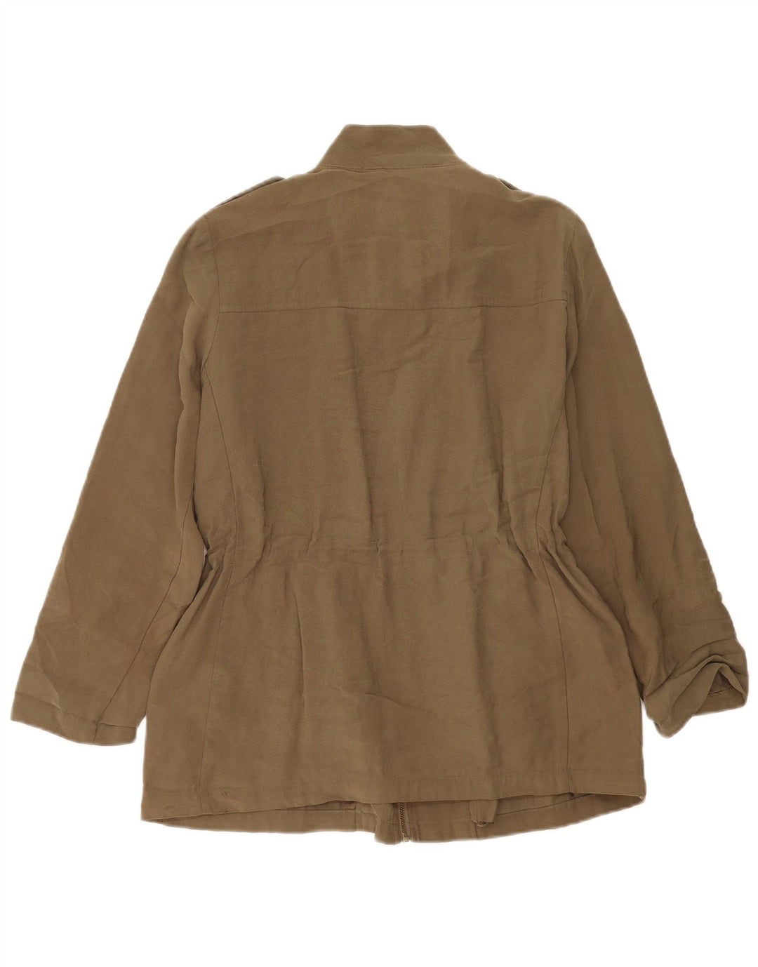 Женская куртка в стиле милитари Zara UK 14, средний хаки, вискоза