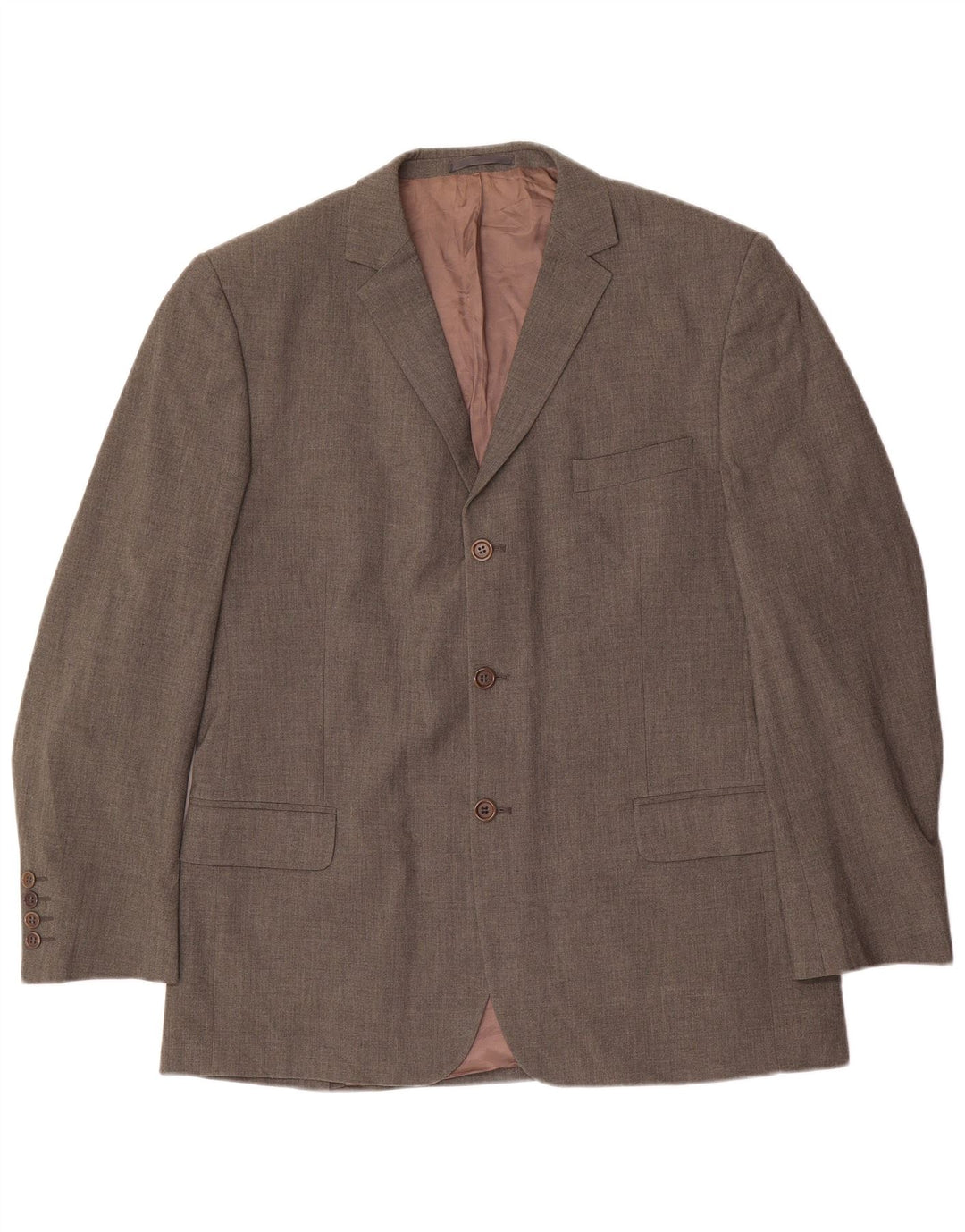 Мужской пиджак-стрейч с 3 пуговицами Massimo Dutti UK 46 XL, коричневый полиэстер