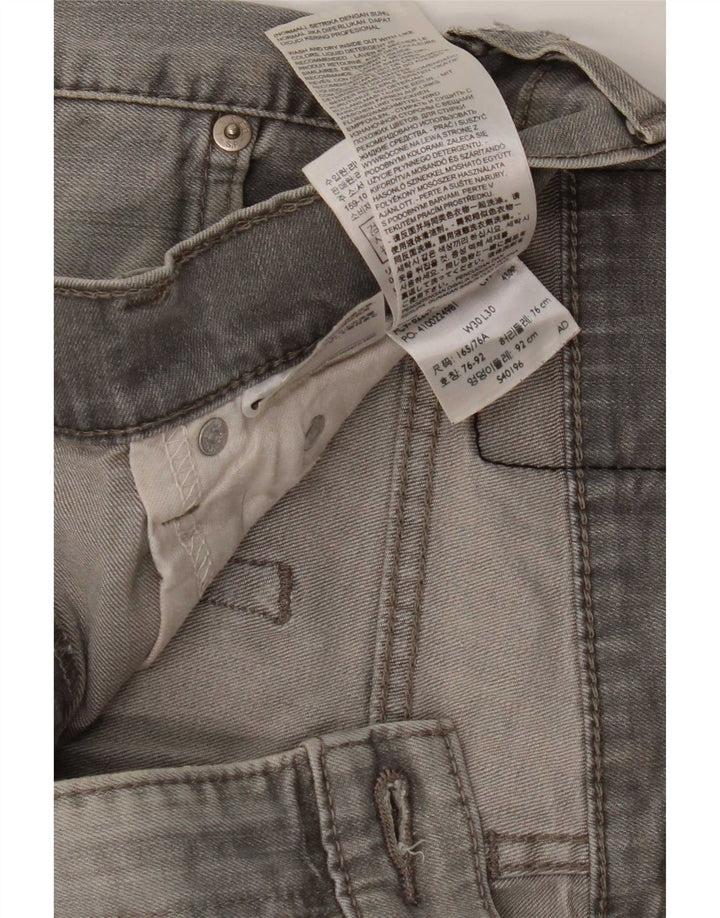 Мужские узкие джинсы Levi's W30 L30 серые, хлопок
