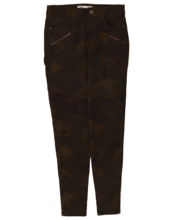 Zara Womens Skinny Jeans EU 34 2XS W24 L27 Khaki Camouflage