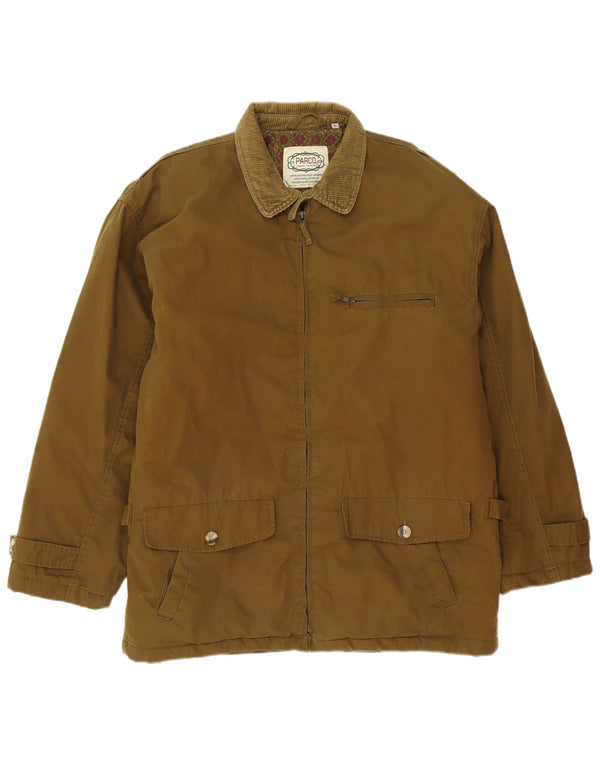 Vintage Mens Utility Jacket UK 40 Large Brown Cotton