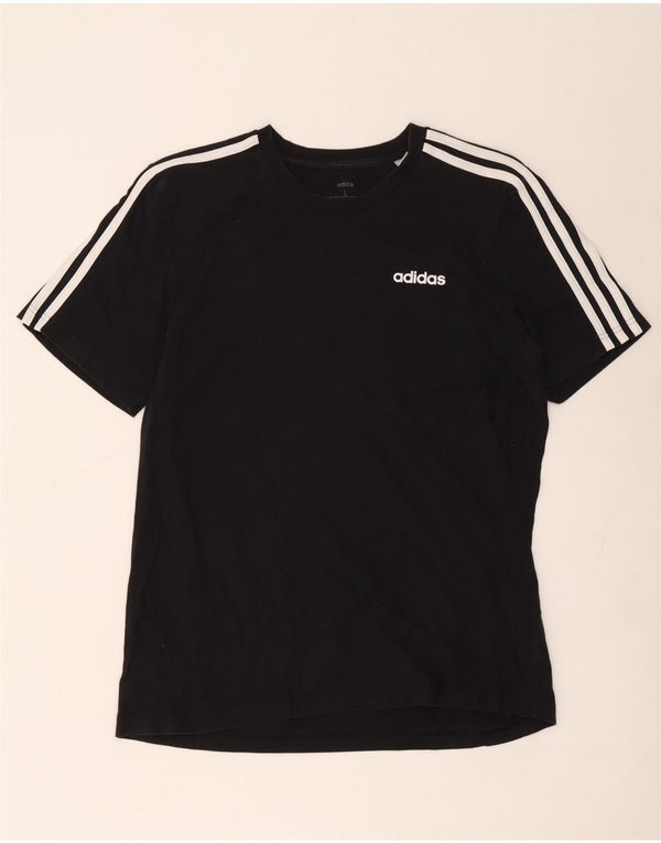 Мужская футболка Adidas Top большого размера из хлопка черного цвета