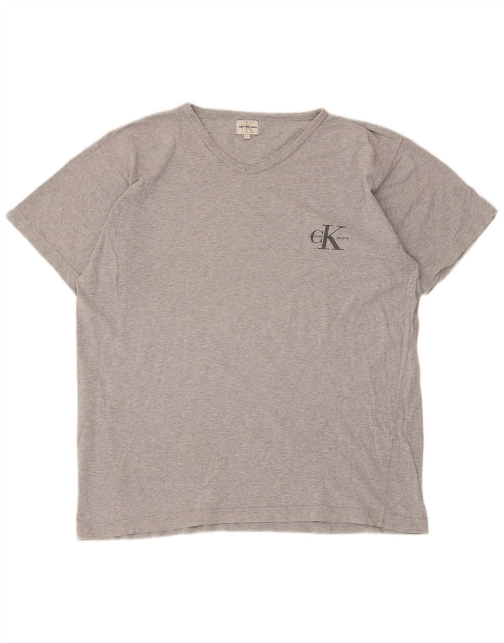Мужская футболка Calvin Klein Jeans, большая серая в крапинку