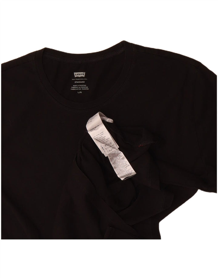 LEVI'S Mens Standard Fit T-Shirt Top Large Black Cotton