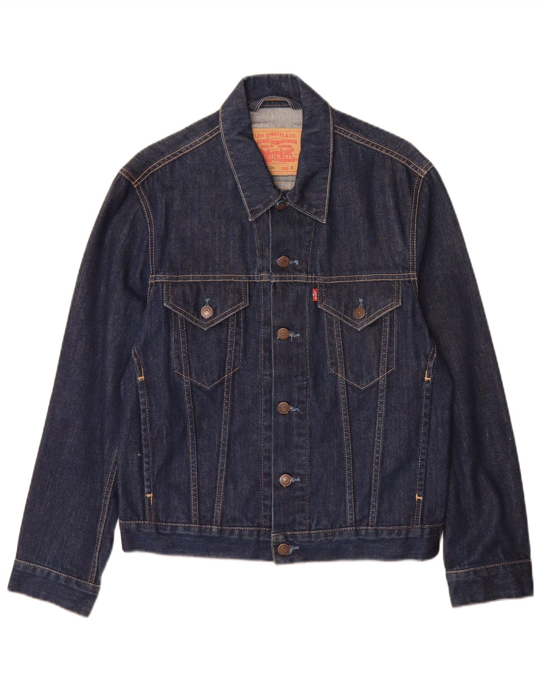 Мужская джинсовая куртка Levi's UK 36, маленькая, темно-синяя, хлопок