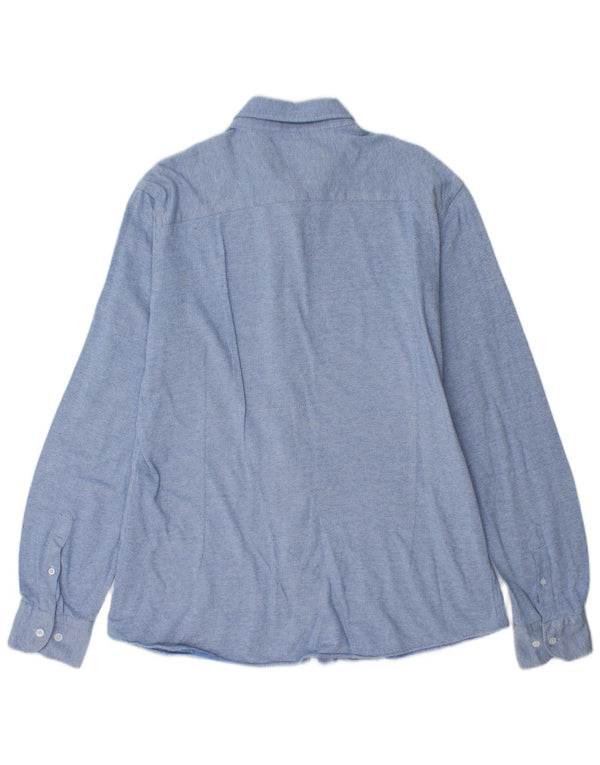 Мужская рубашка MASSIMO DUTTI XL, синяя шеврон, хлопок