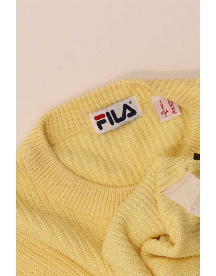 Мужской свитер Fila с круглым вырезом IT 50, средний желтый хлопок
