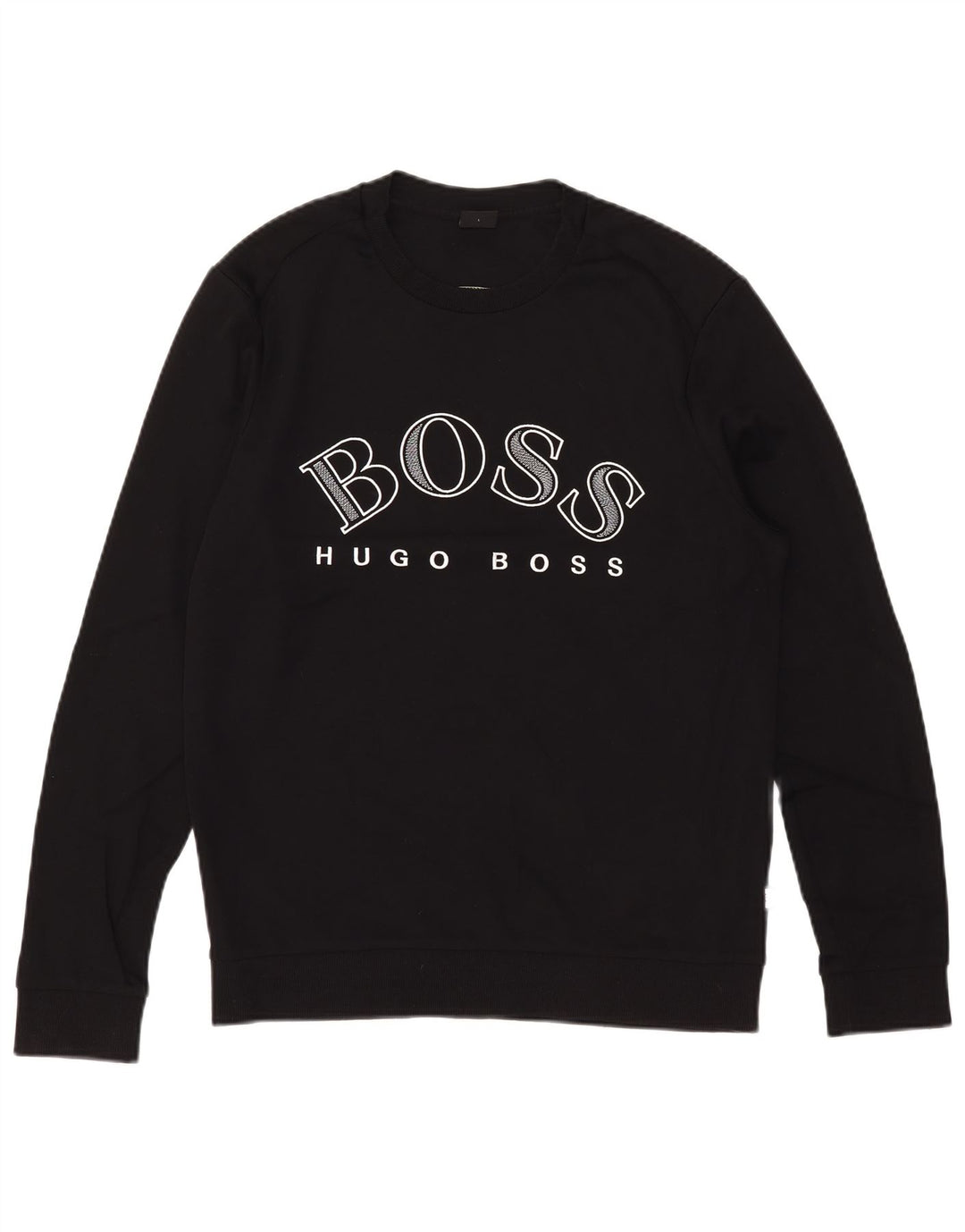Мужской свитшот с рисунком Hugo Boss, большой черный хлопковый джемпер