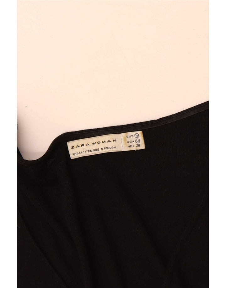 Женская блузка Zara Top UK 12, средний черный лиоцелл с цветными блоками