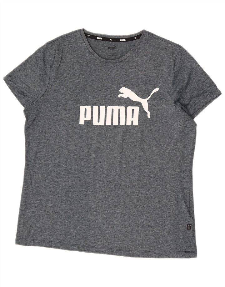Мужская футболка с рисунком Puma, большой серый полиэстер