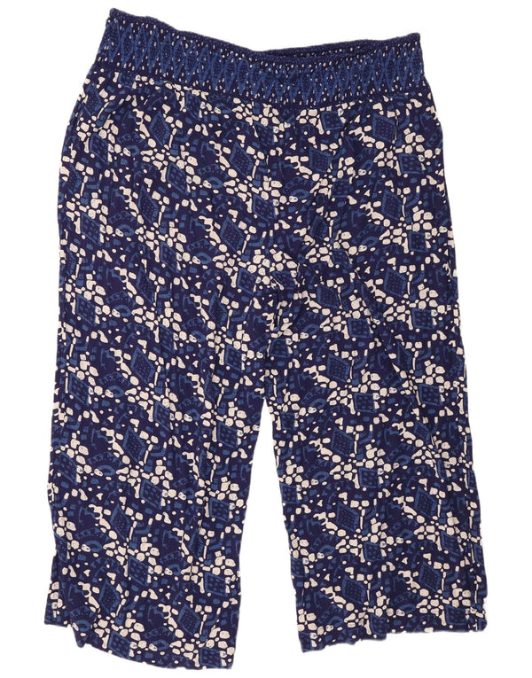 Женские укороченные брюки Fat Face UK 24 4XL W46 L26 Темно-синие с геометрическим рисунком